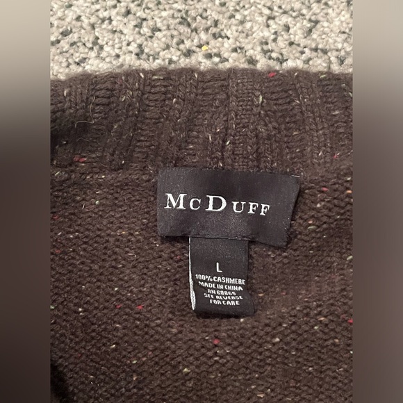 Mcduff Brown 100% Cashmere Cardigan Sweater Women’s Size Large - Picture 2 of 4